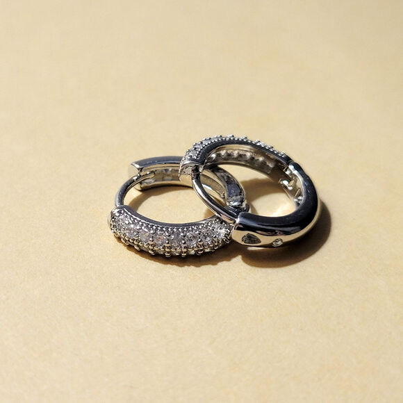 Hoop Zirconia Earrings - Picture 1 of 11